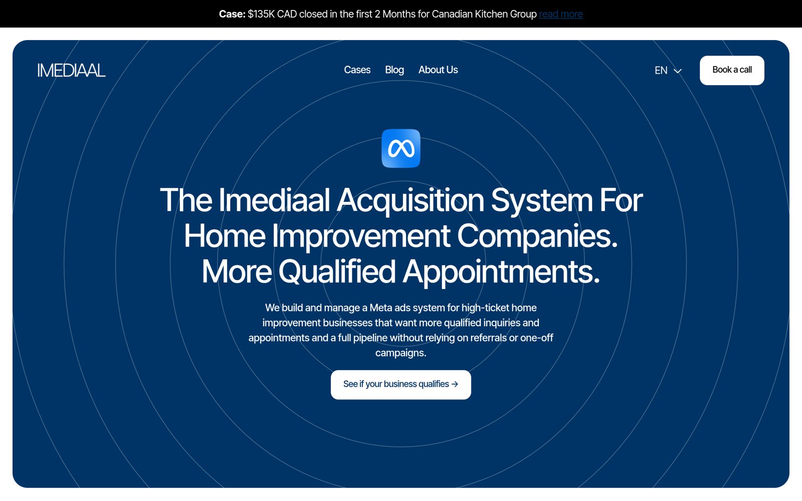 Homepage of Imediaal Marketing