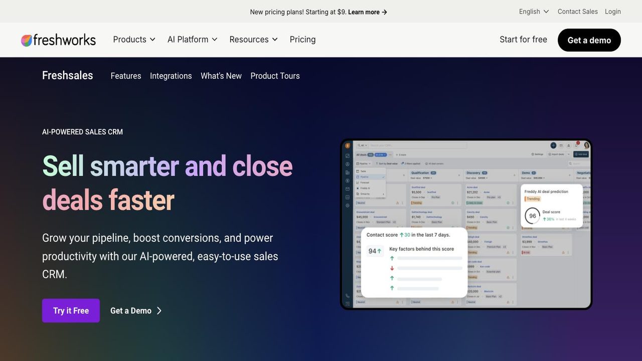 Freshsales product interface