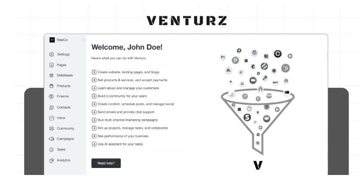 Venturz product interface