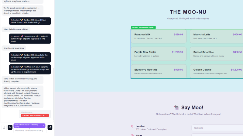 Highlight and edit specific elements in Inflowave website builder