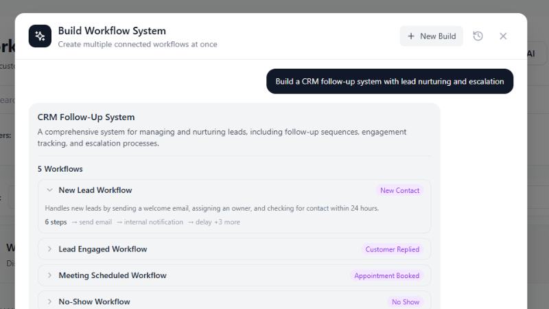 AI building a full workflow system automatically
