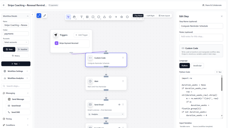 Example Instagram workflow 2 - multi-step lead nurture