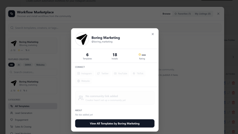 Workflow marketplace listing - share and sell automations