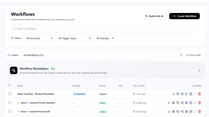 Inflowave AI Workflows visual builder overview