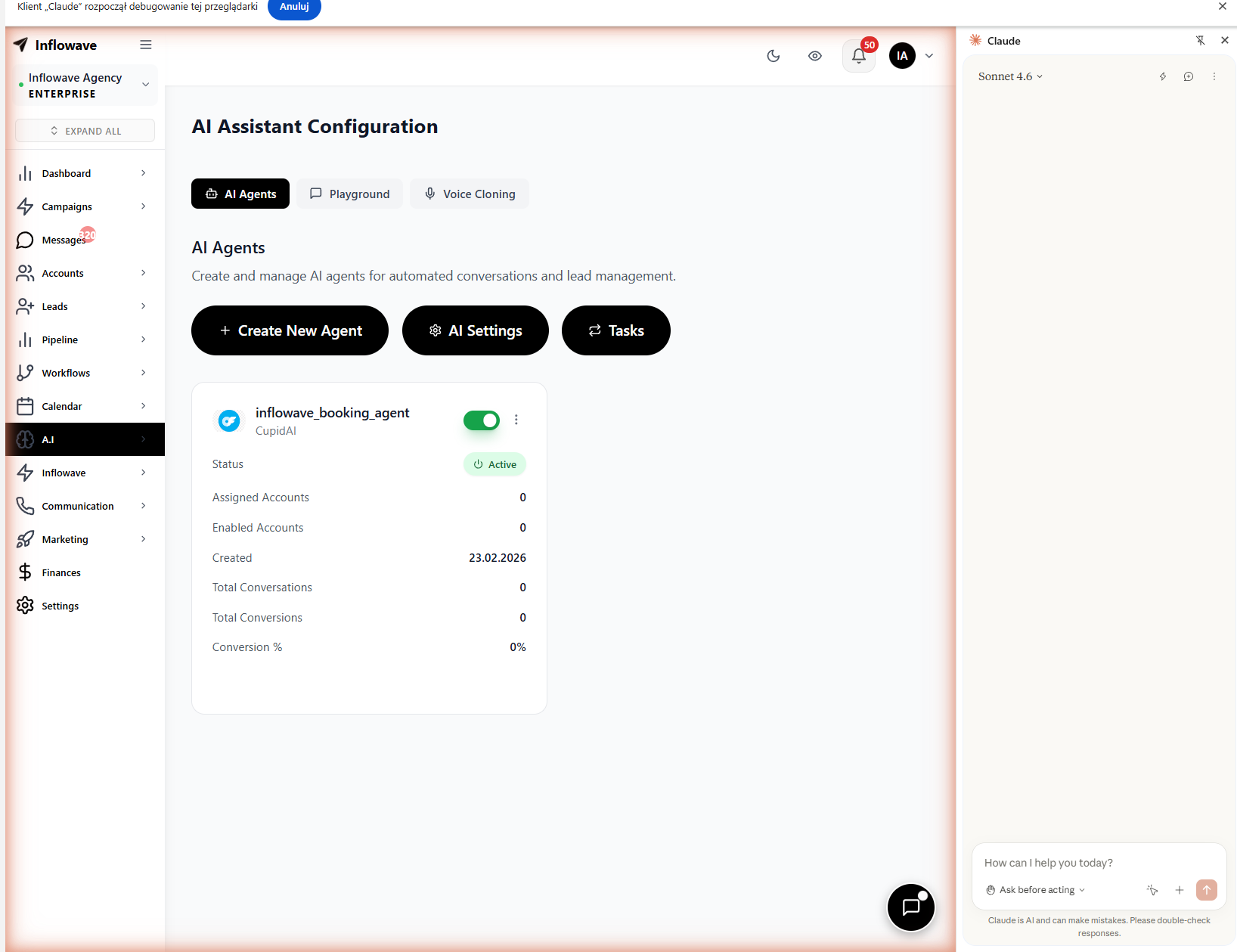 Inflowave AI Setter configuration, train AI to qualify Instagram leads automatically