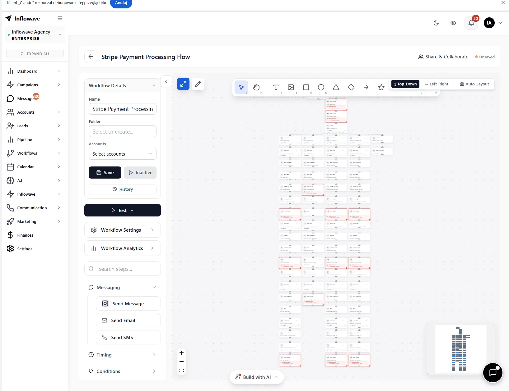 Inflowave Instagram workflow builder - purpose-built triggers and actions GoHighLevel doesn't have