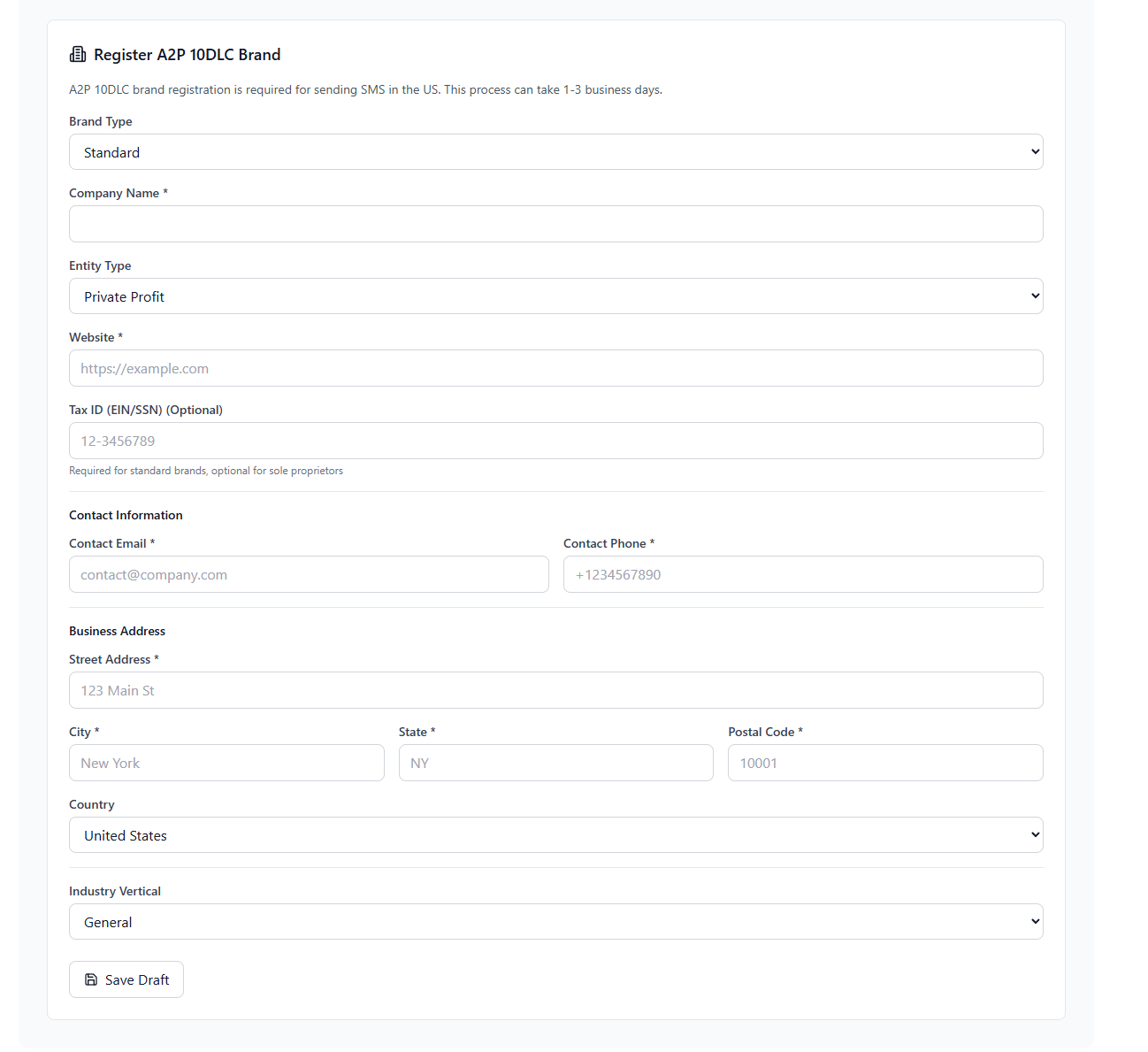 A2P 10DLC Twilio SMS compliance setup in Inflowave