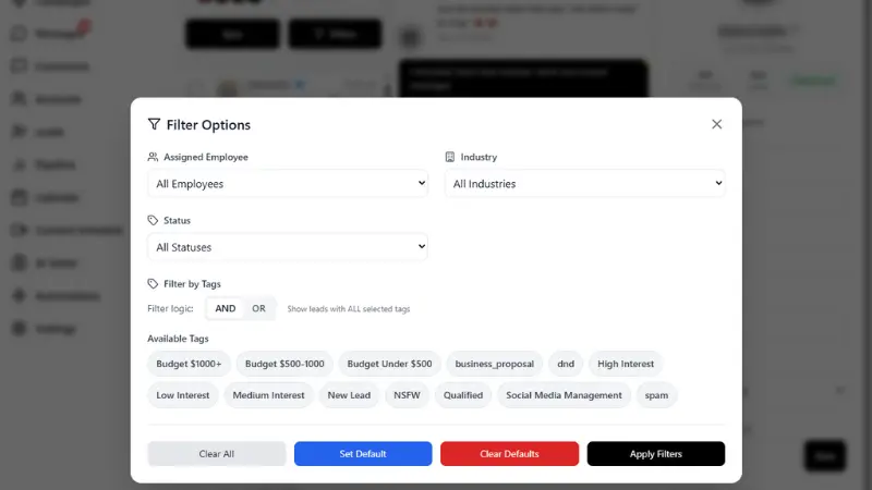 Unified Inbox Organization Tools - Filter and Organize Instagram Messages by Labels and Status