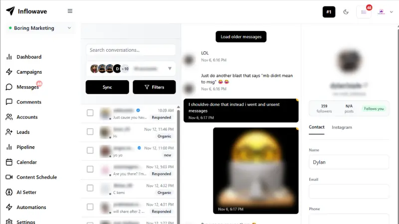Instagram Unified Inbox Dashboard - Manage Multiple Instagram Accounts in One Centralized Inbox