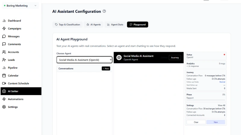 AI Bot Playground - Test and Configure Your Instagram AI Chatbot Before Going Live