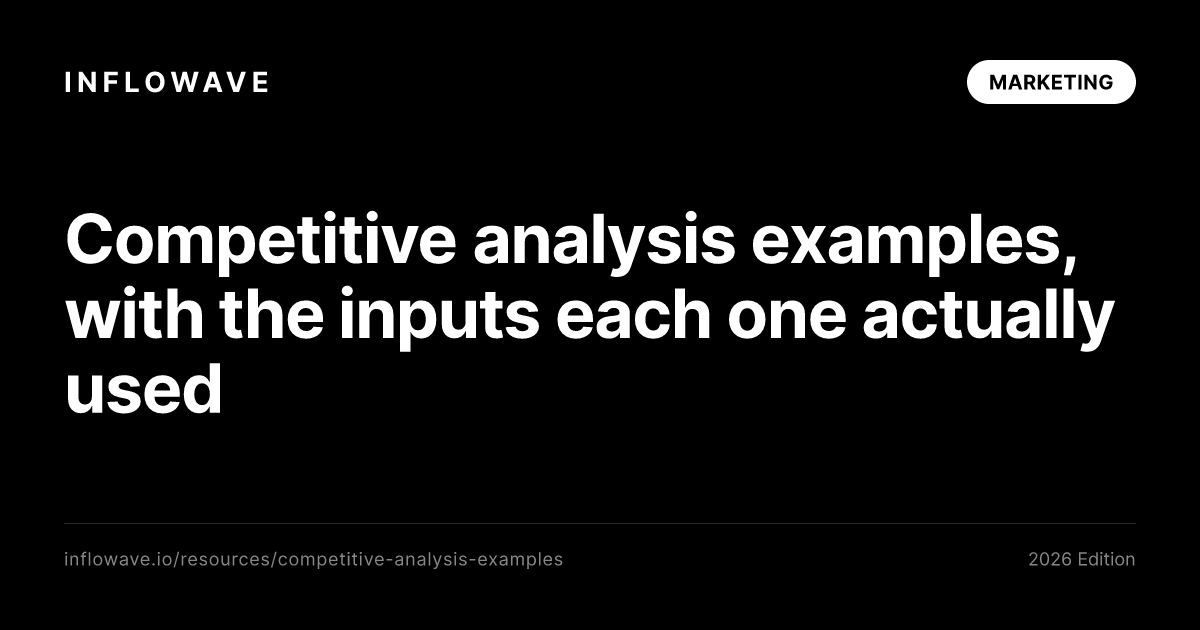 Competitive analysis examples, with the inputs each one actually used
