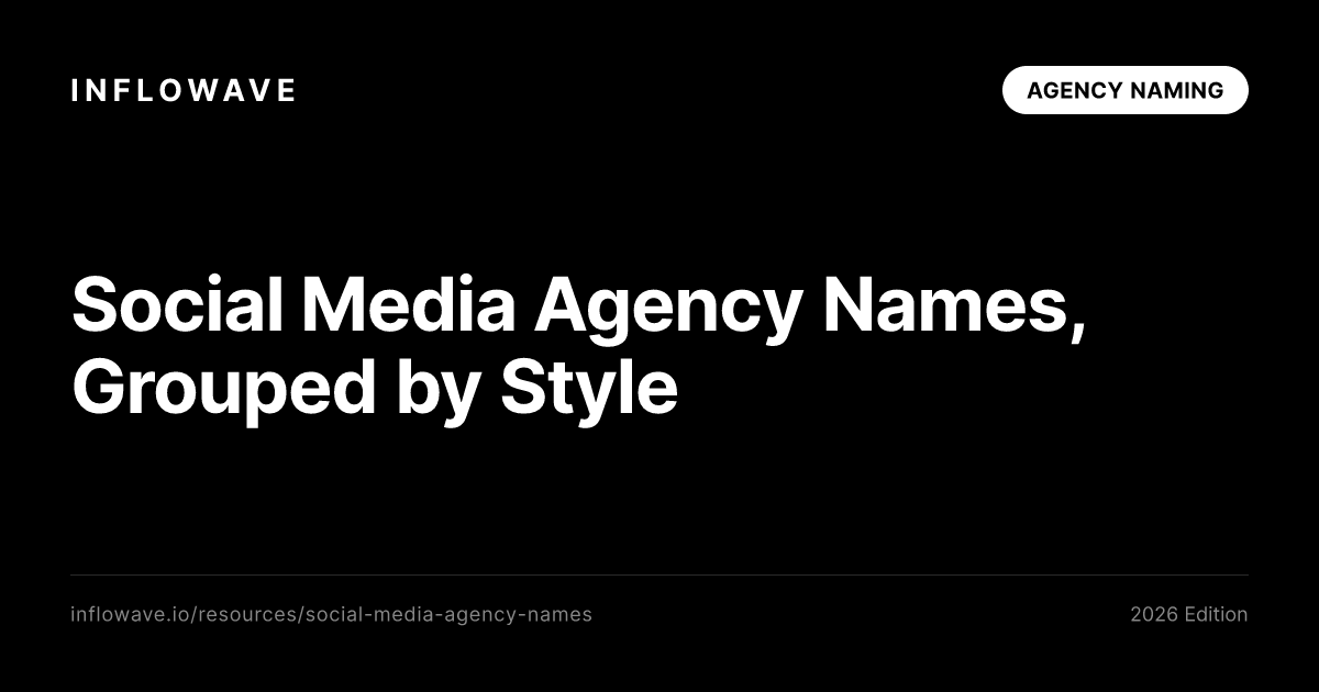 Social Media Agency Names: 258+ Name Ideas, Grouped by Style (2026)