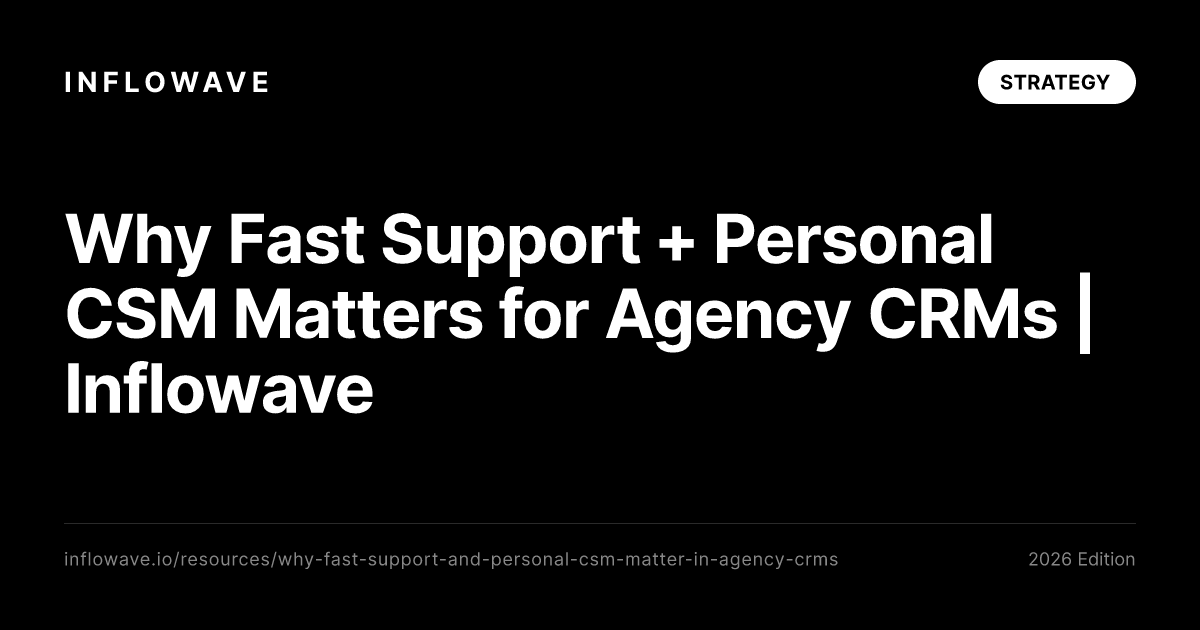 Why Fast Support + Personal CSM Matters for Agency CRMs | Inflowave